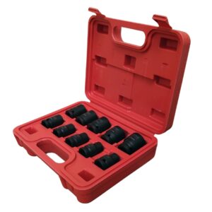 1/2 Inch 6 Point Standard Impact Socket Set 10 pcs 10mm-24mm