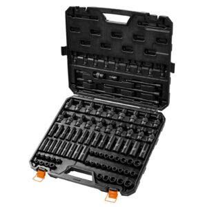 3/8 Inch 6 Point Impact Socket Set 90 Pcs Master Set Metric SAE