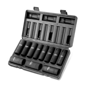 1/2 Inch 6 Point Deep Impact Socket Set 11 Pcs 3/8"-1"