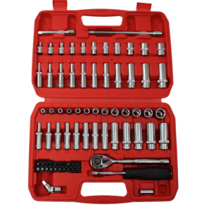 DUKE Tools 1/4" Dr 6 Point Socket Set Deep/Standard Sockets SAE/Metric 74 Pcs